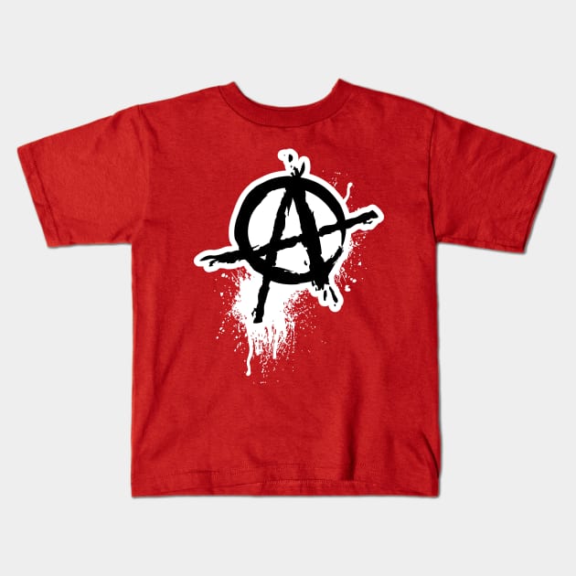 Anarchy -disressed Kids T-Shirt by Illustratorator